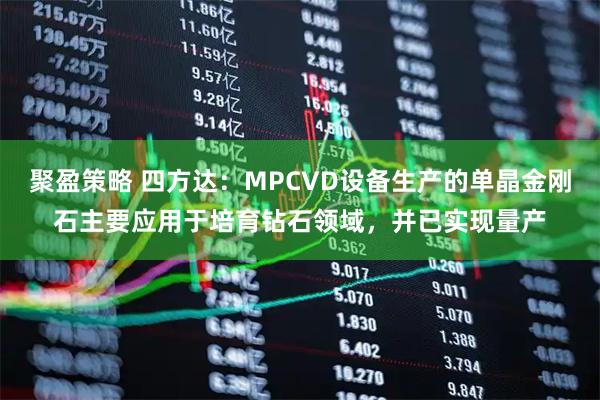 聚盈策略 四方达：MPCVD设备生产的单晶金刚石主要应用于培育钻石领域，并已实现量产